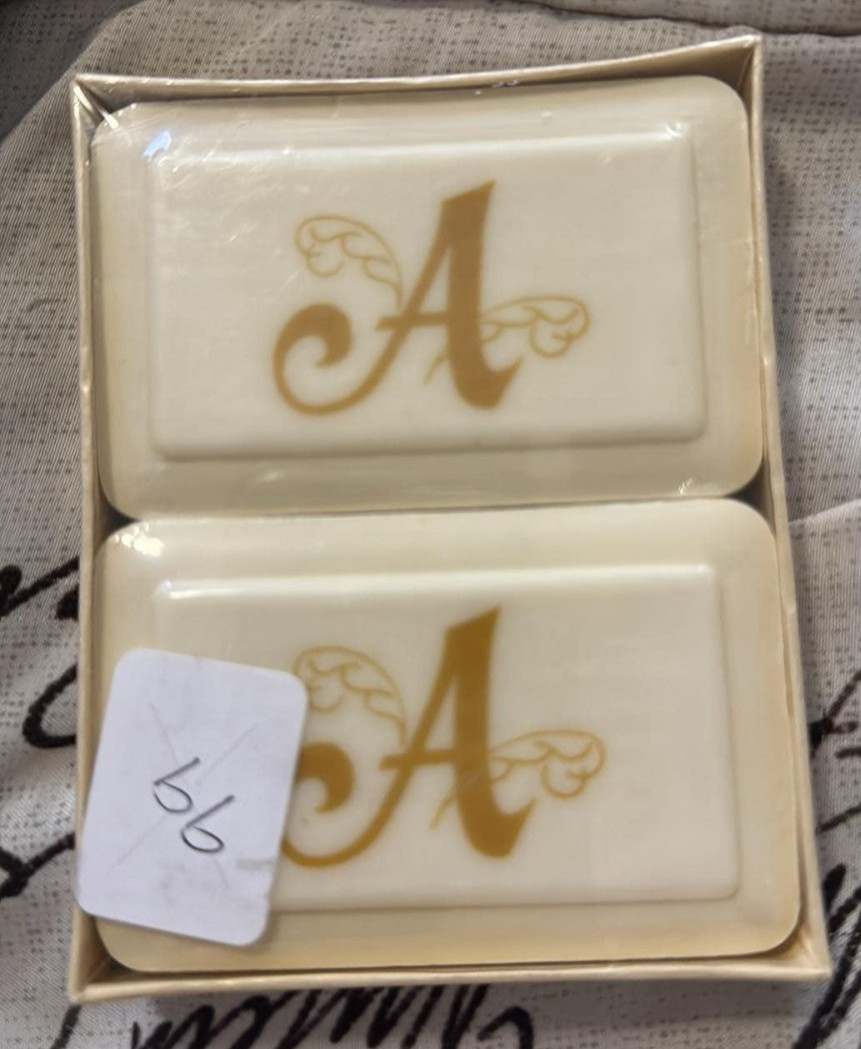 2 Bars of Vintage Katherine Gray French Milled Soap Monogram Letter A Sealed New