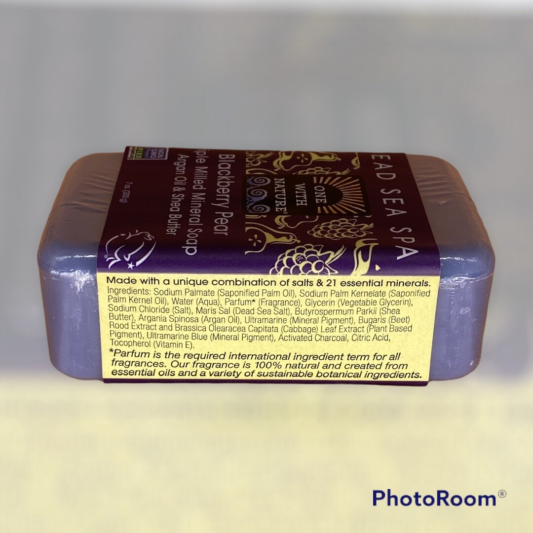 Blackberry Pear Soap with Dead Sea Minerals, Argan Oil & Shea Butter, 7 oz