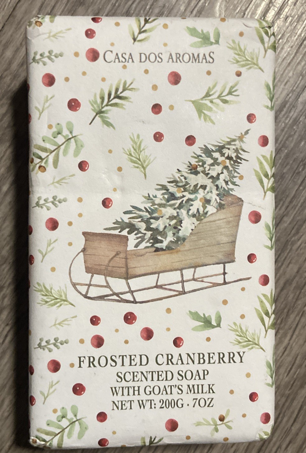 Casa Dos Aromas Frosted Cranberry Scented soap 200 Grams 7oz Fragranced