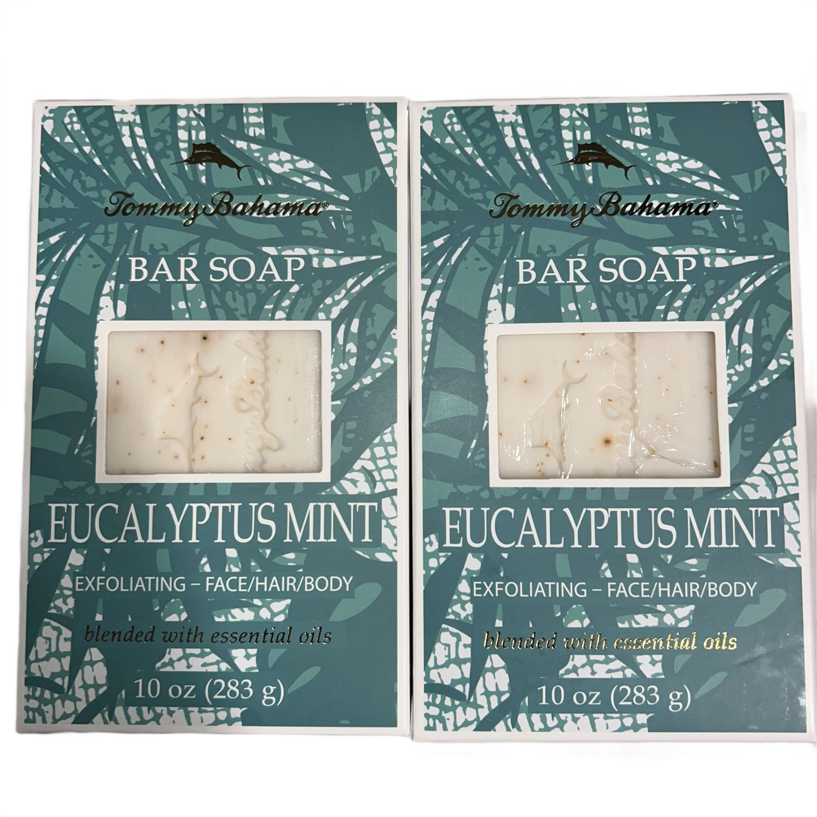 2x Tommy Bahama Eucalyptus Mint Exfoliating Bar Soap 10 oz Each – New
