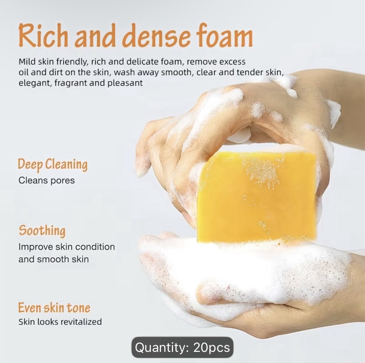 VENROCK Turmeric Lemon Kojic Soap Deep Cleansing Face Body 20pcs 100g/3.52oz