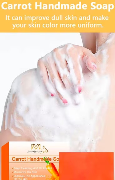 MM Skincare Glam Carrot Soap Deep Cleansing Brightening Bar for All Skin – 100g