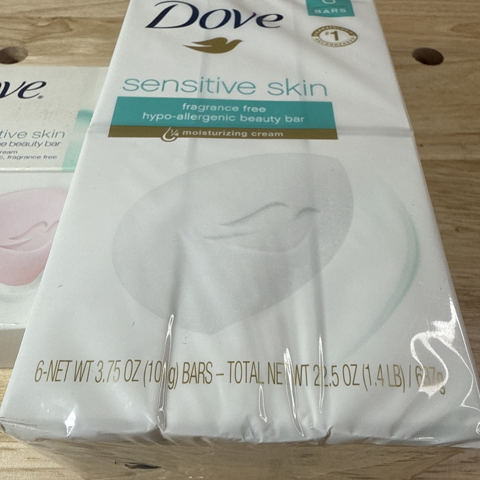 6 Dove Beauty Bar Soap Sensitive Moisturizing Creme, Unscented 3.75oz / 2 Extras