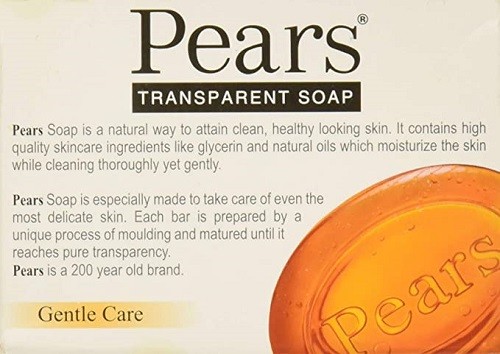 Pears Transparent Gentle Care Soap Bar For Sensitive Skin, 4.4 Oz./125g
