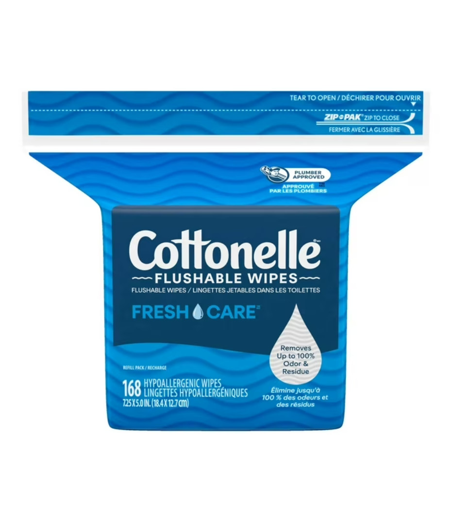 Cottonelle Fresh Care Flushable Wet Wipes, 1 Resealable Bag (4 pack)
