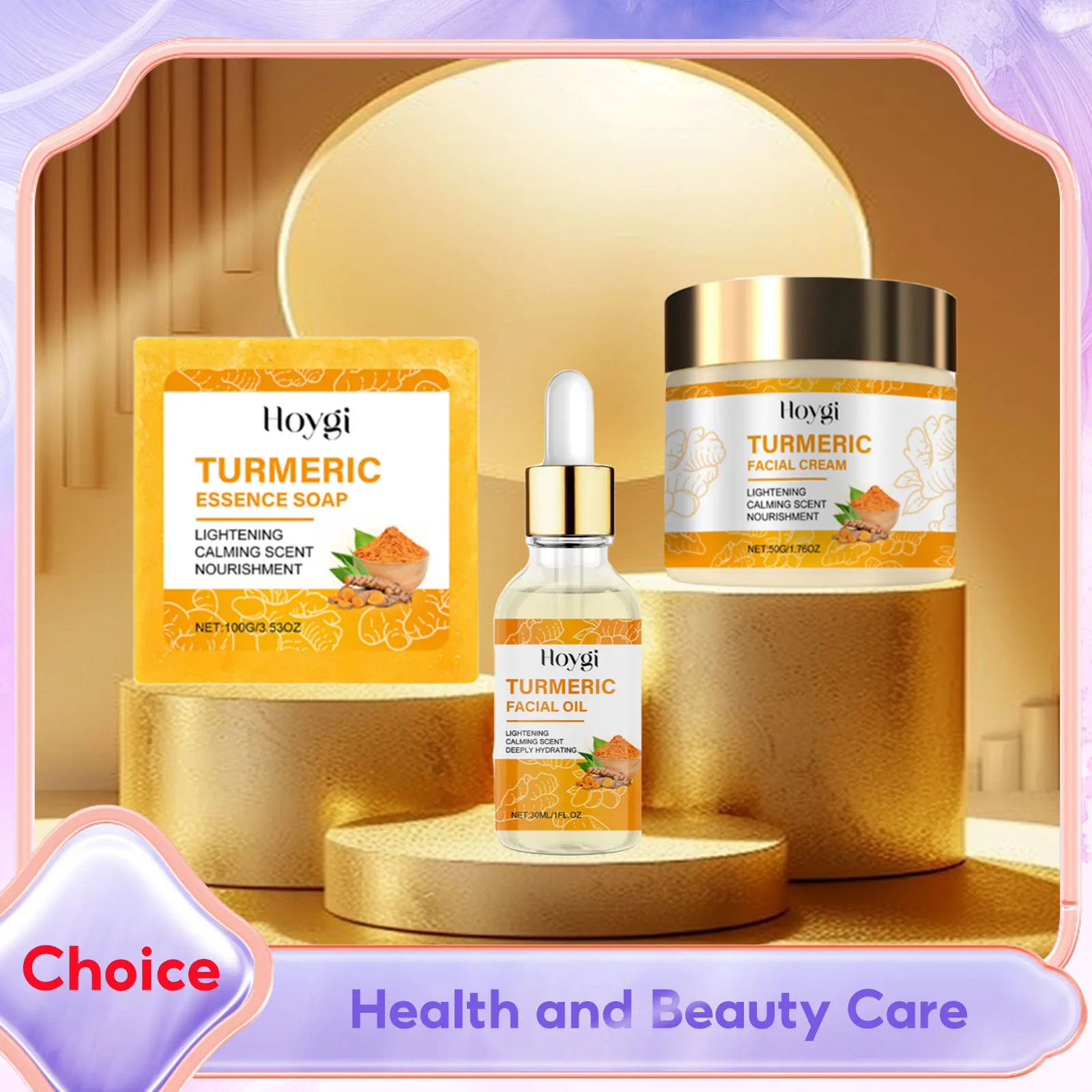 Turmeric Skincare Set Body Soap anti Acne Dark Spot Corrector Improve Dry Skin M