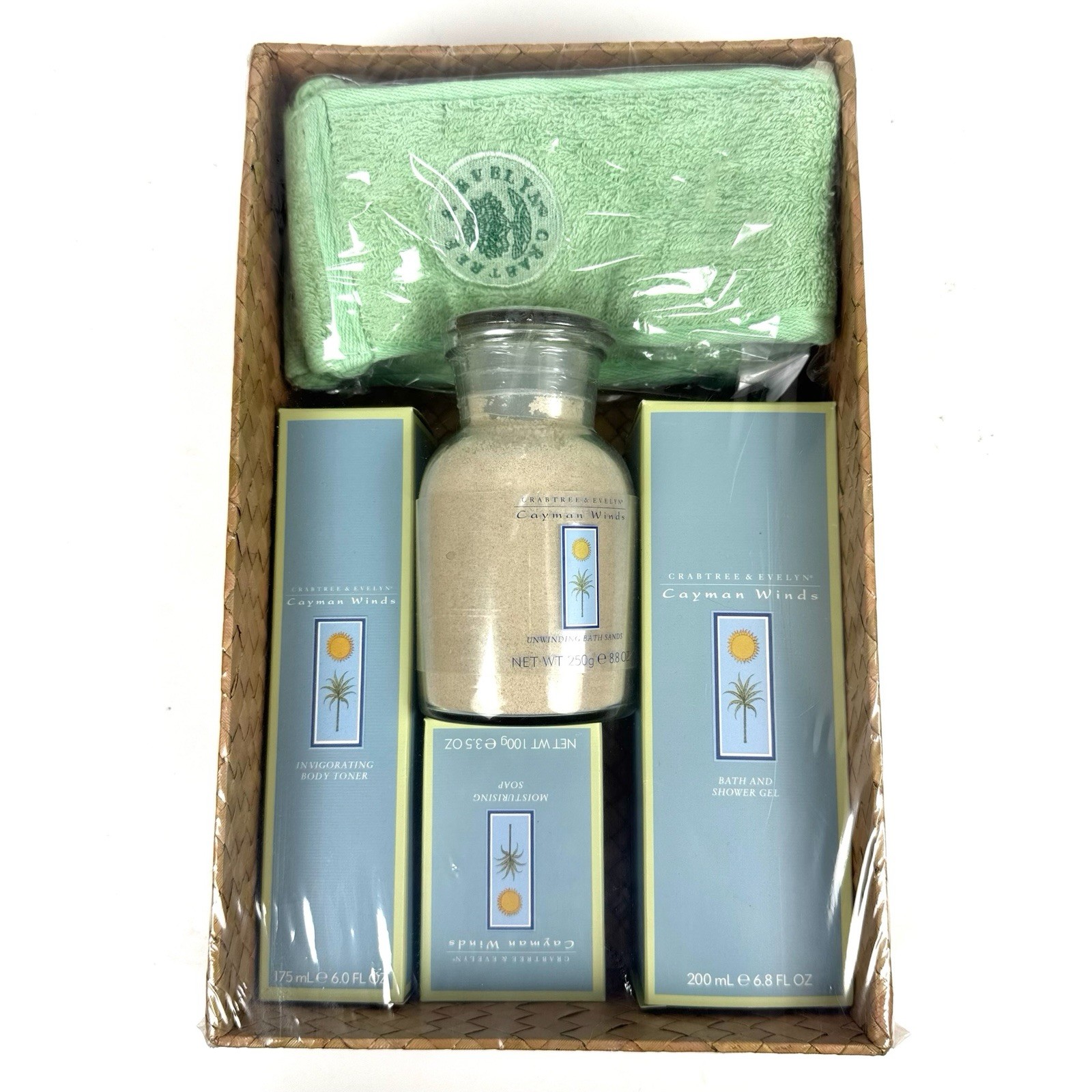 Crabtree & Evelyn Cayman Winds Gift Set Body Toner Soap Bath Sands Towel