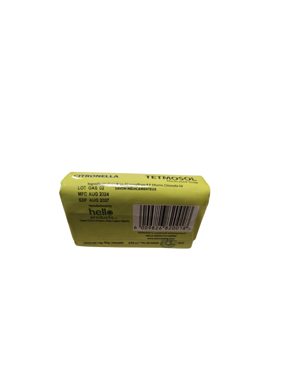 Tetmosol Medicated Citronella Soap 12/pack Soaps 75grm