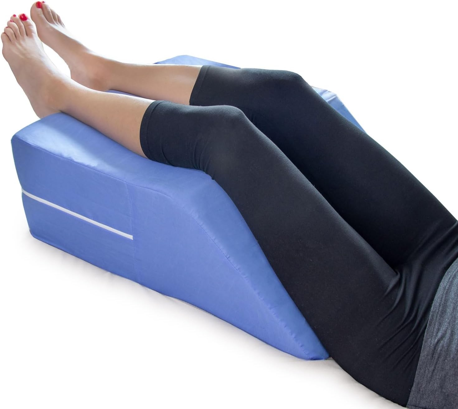 Supportive Foam Wedge Leg Elevation Pillow w/ Zippered Washable Cover