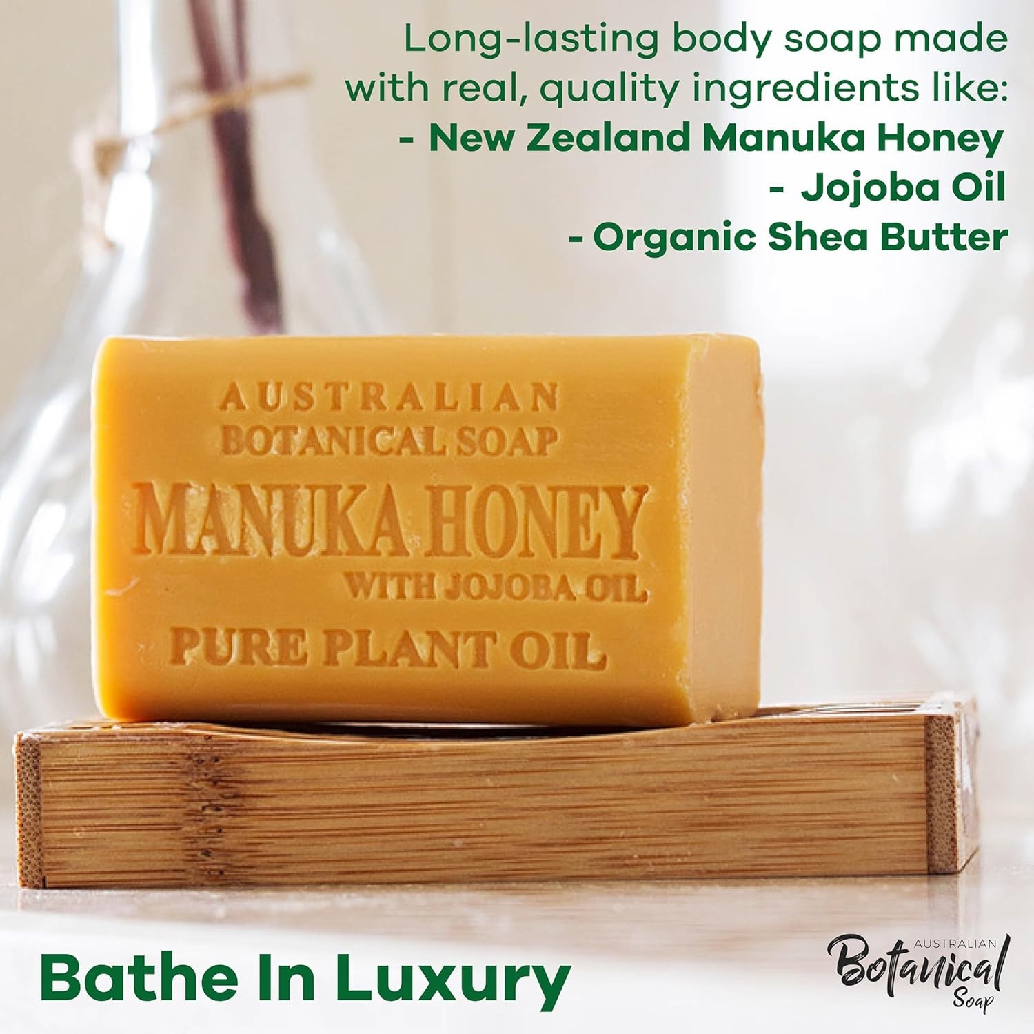 Organic Shea Butter-Enriched 6.6 OZ Manuka Honey & Jojoba Oil Soap – 8 Pieces