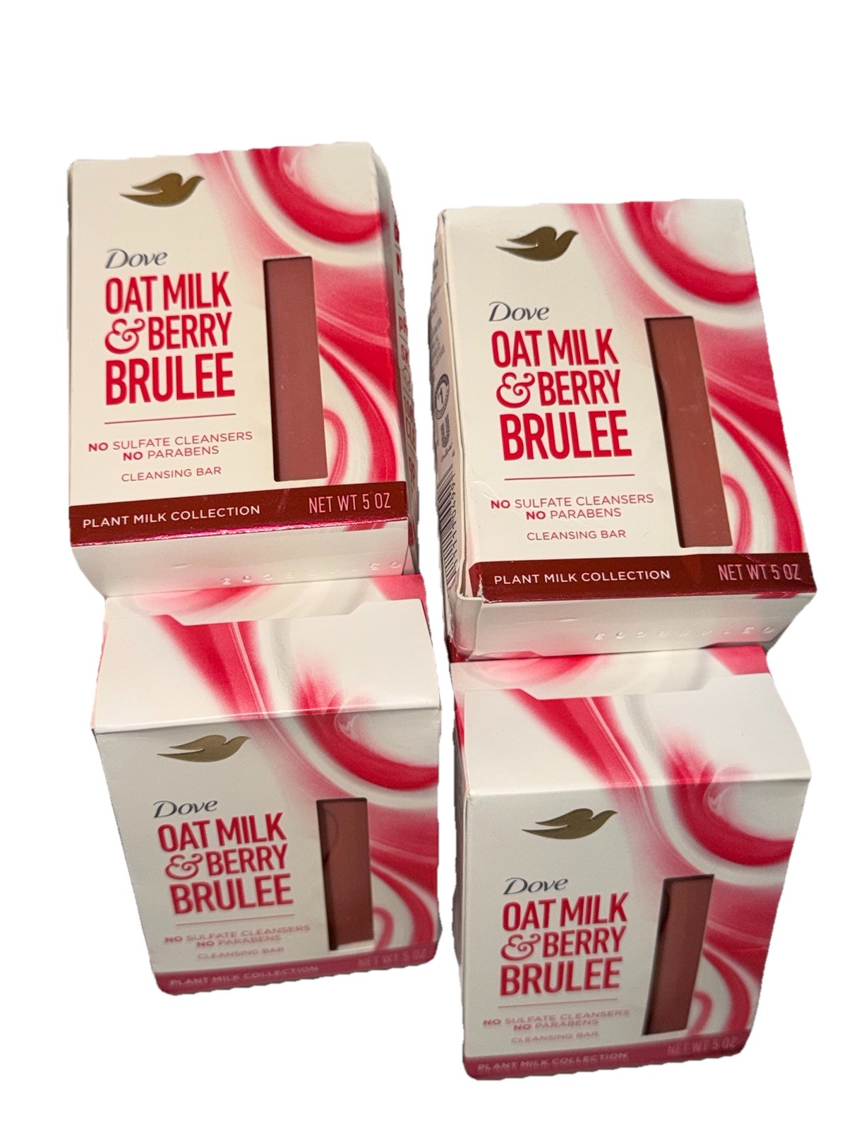 Lot Of 8 Dove Oat Milk & Berry Brûlée Plant Milk Cleansing Bar Soap 5oz