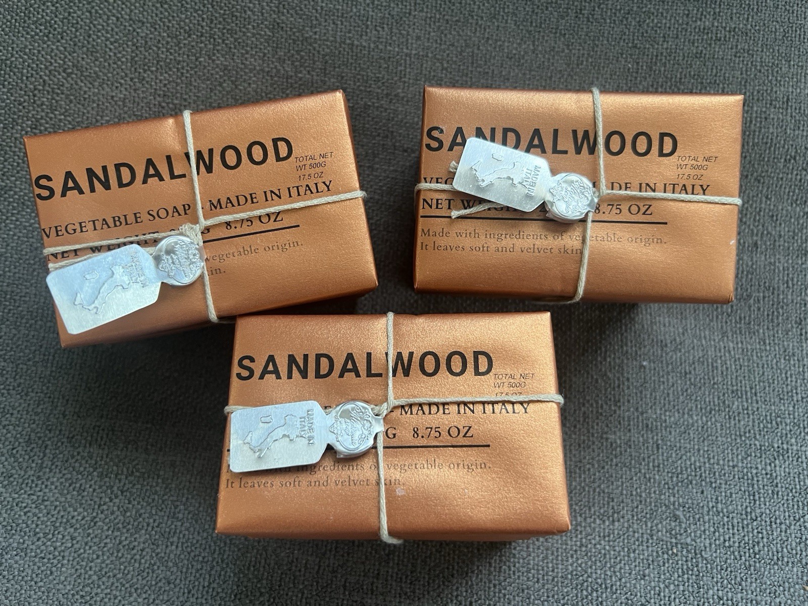 6 X ALCHIMIA For Men SANDAL Vegetable Bar Soap 8.75 oz. Italy