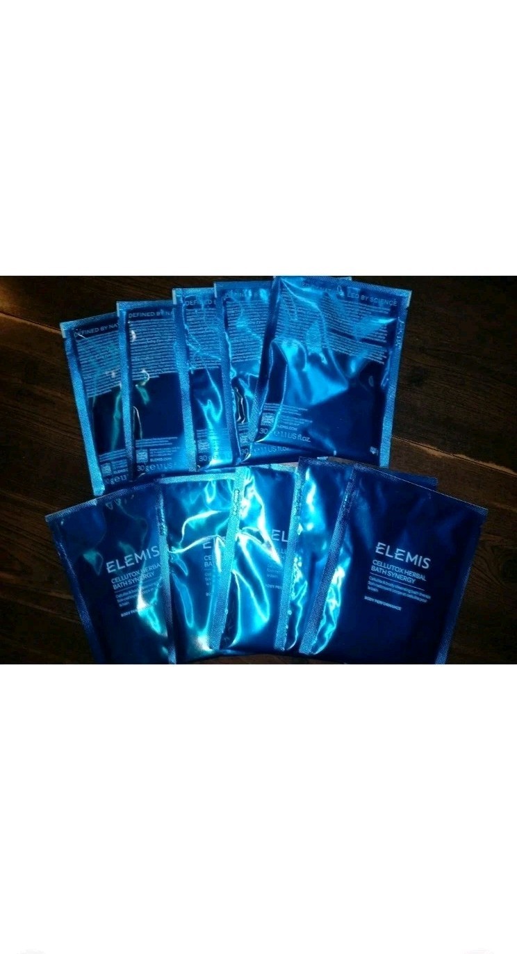 Elemis Cellutox Herbal Bath Synergy 300g/ 10.6oz 10 Sachets New Open Box NOB