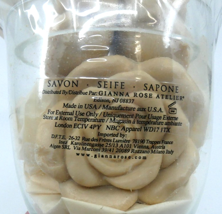 Gianna Rose Atelier Rose Soap Decor Apothecary Glass Jar 5 oz New