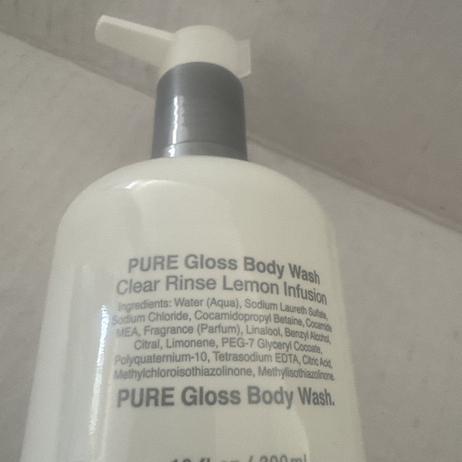 Pure By Gloss Body Wash 10 oz Clear Rinse Lemon Infusion