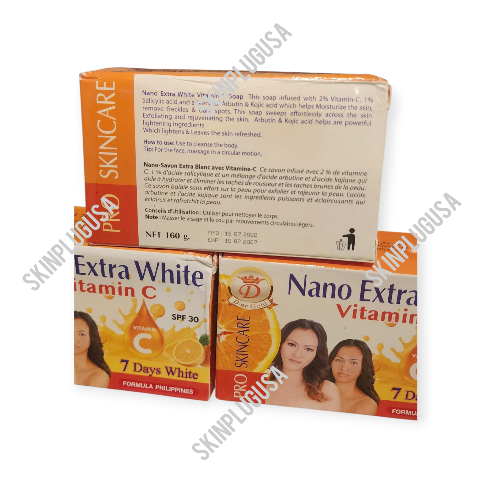 3 Bars Nano Extra White Natural Papaya & Carrot Soap