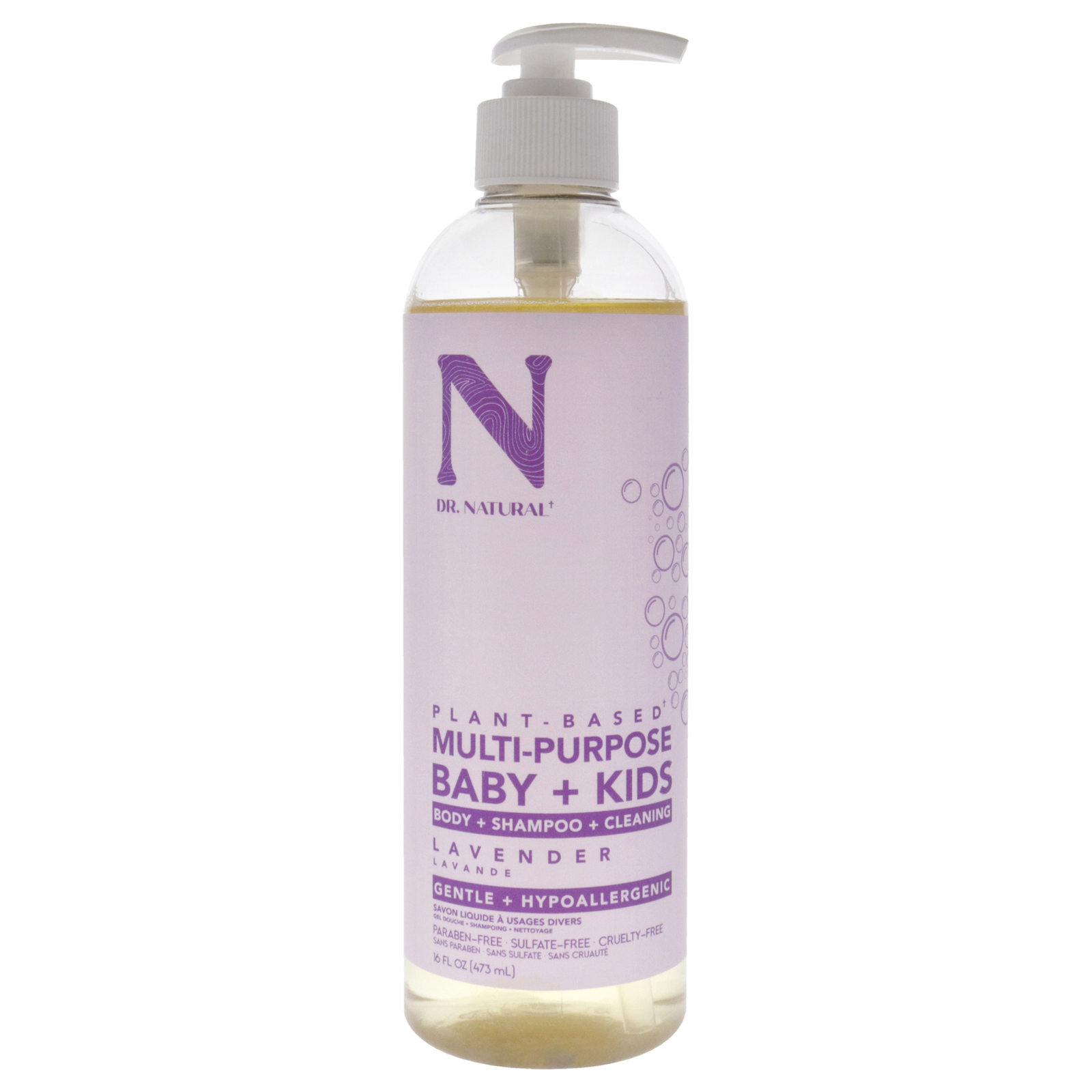 Multi-Purpose Baby Plus Kids Soap – Lavender by Dr. Natural for Kids – 16 oz