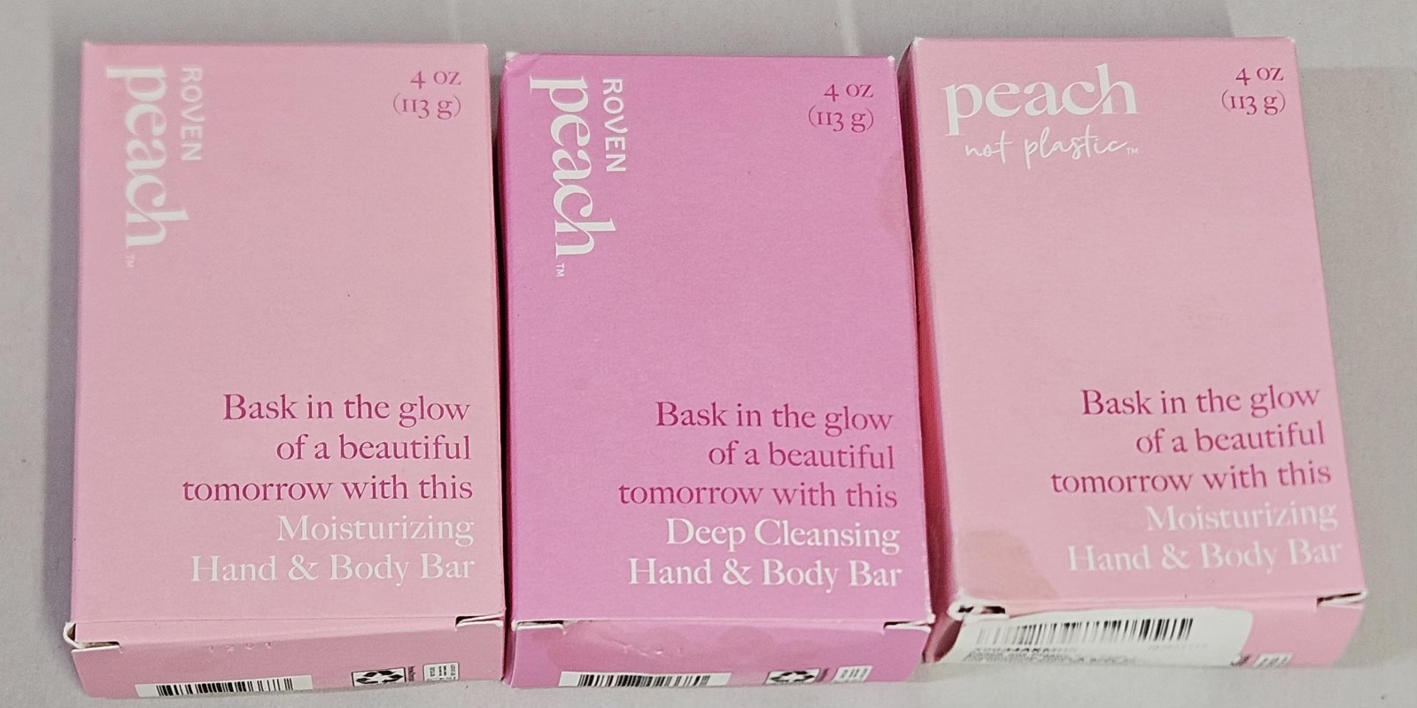 3 Peach not Plastic Moisturizing Hand & Body Bar Soap – Raspberry Scent, Vegan