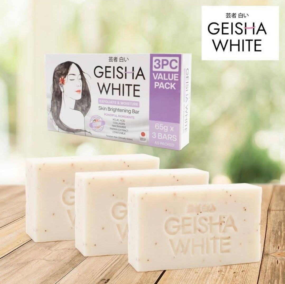 Geisha White Glow Brightening Soap 3PC Value Pack 65g x 3 Bars ✨️💯👌,1pack