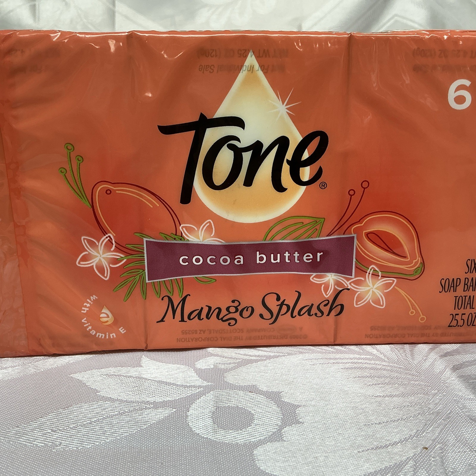 TONE COCOA BUTTER MANGO SPLASH 6 BATH BARS 4.25OZ EACH NEW FACTORY SEALED