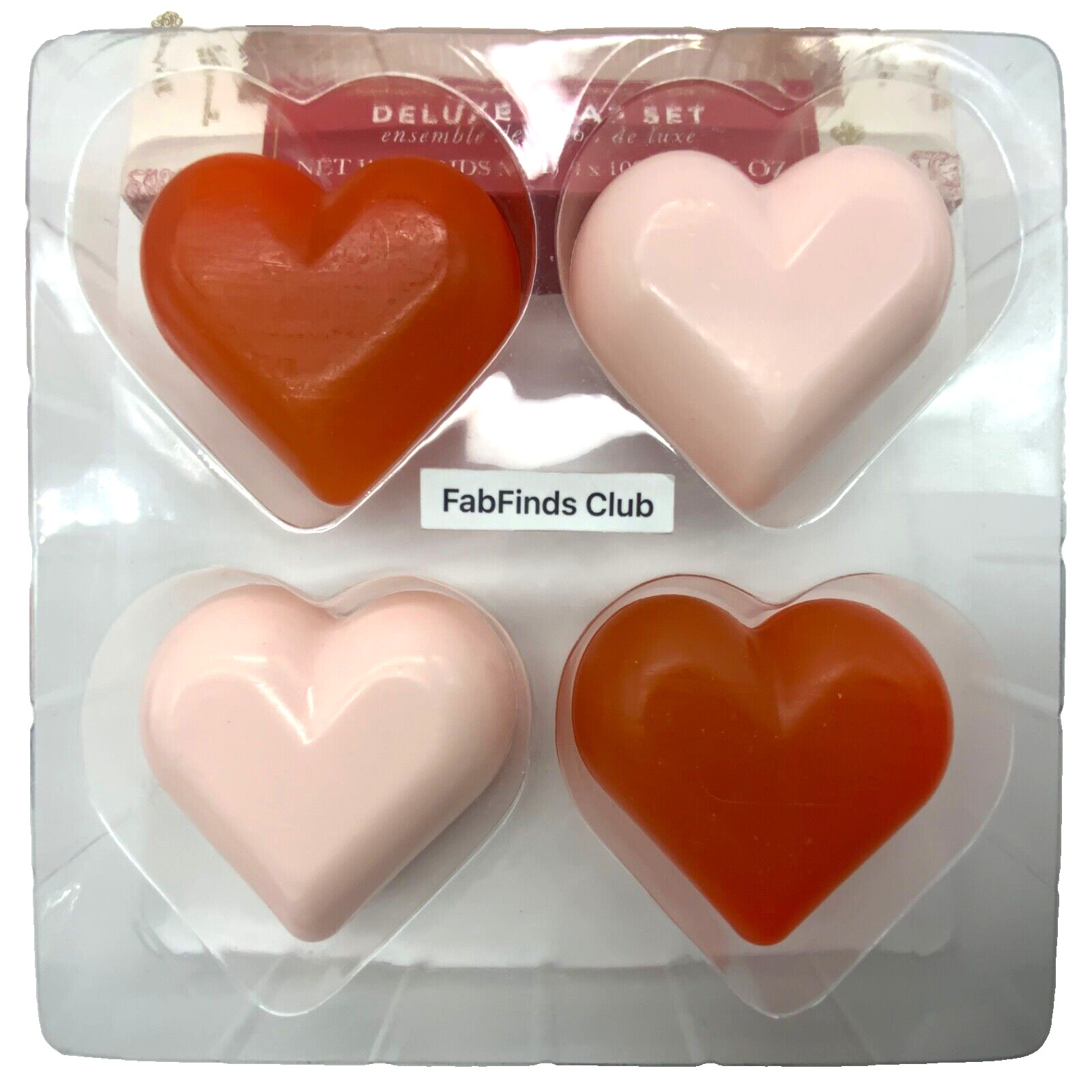 Crabtree & Evelyn Rosewater & Evelyn Rose Heart Shaped Bar Soap 14oz (4×3.5oz)