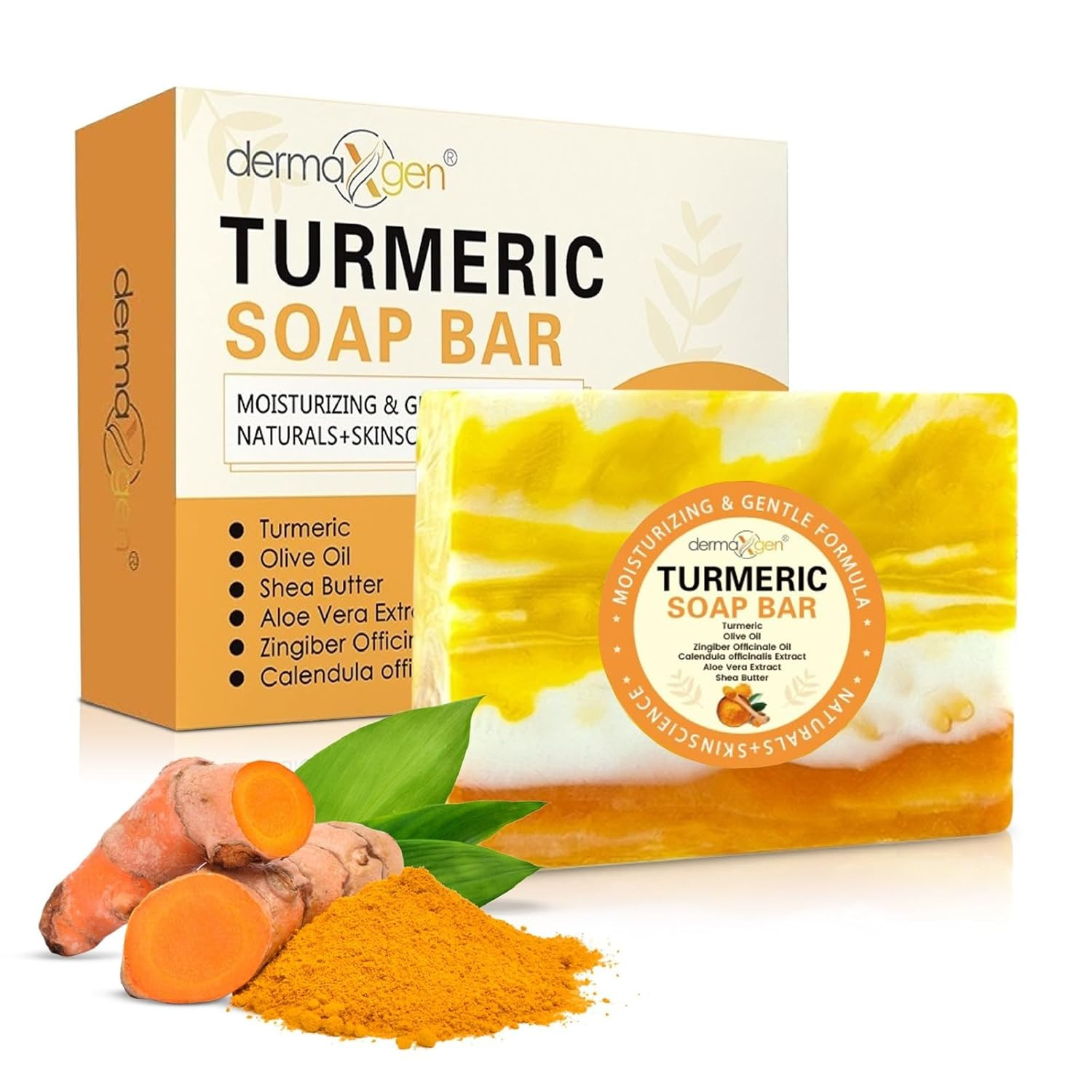 Organic Turmeric Soap Bar | Pure Natural Handcrafted Skincare, Face & Body Clean