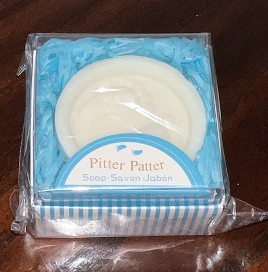Baby Shower Favor Pitter Patter Baby Boy Soap Savon Jabon NEW in Boxes Lot of 12