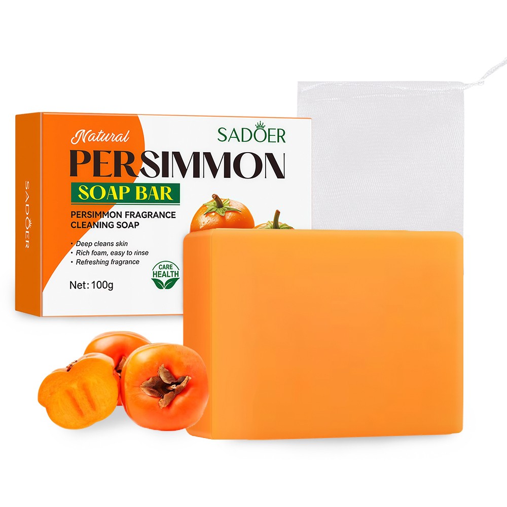 Persimmon Soap Bar for Body Odor Control,Skin Whitening Kojic Acid Turmeric Soap