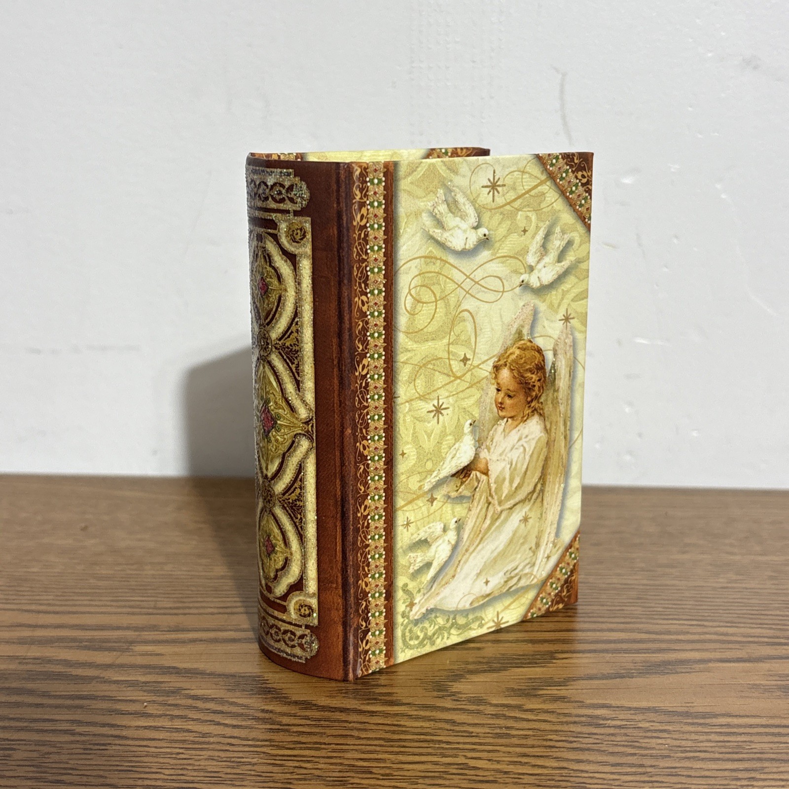 Punch Studio Cherub Shaped Almond Soap Bar In A Book Box Glitter Angel & Doves