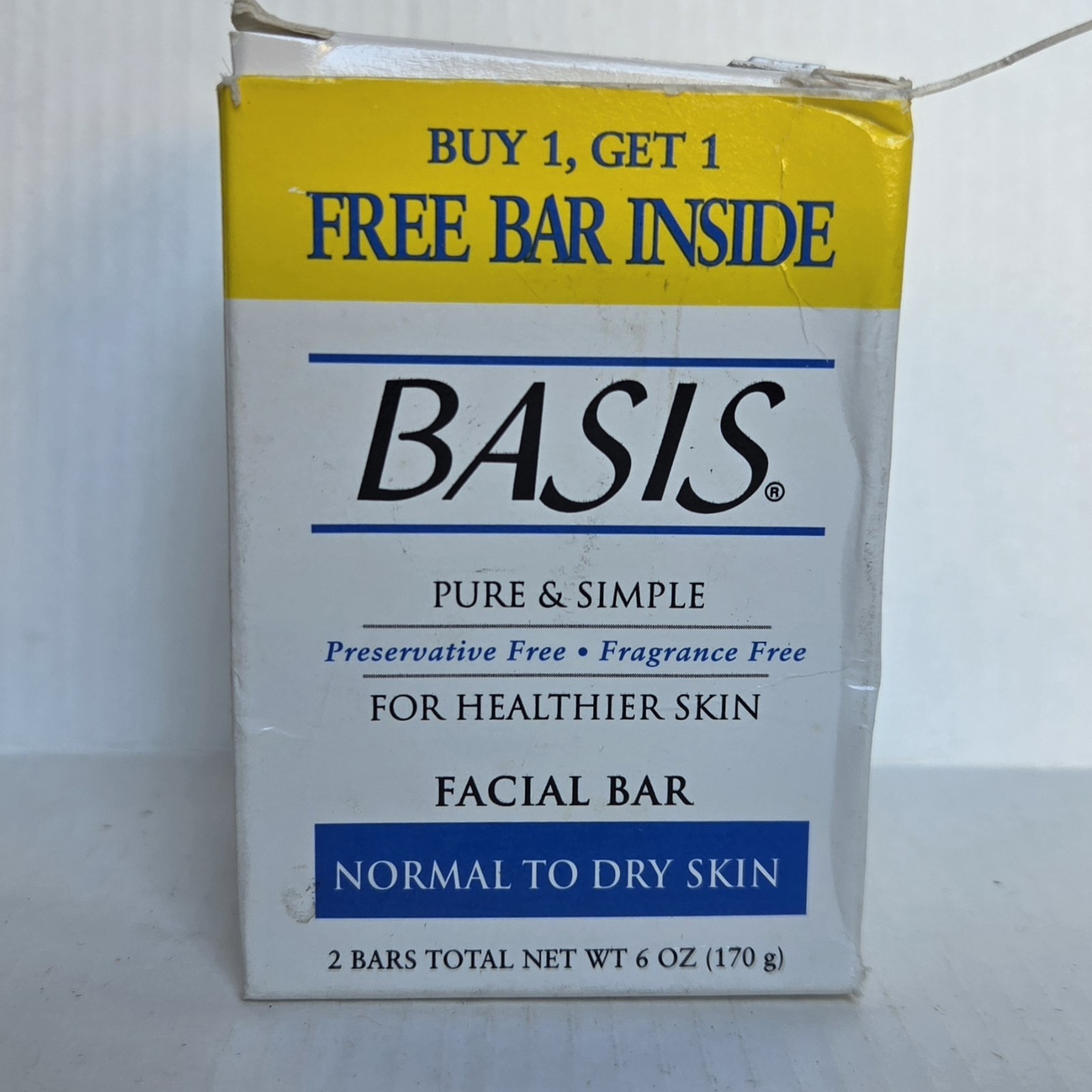 Basis Facial Bar Normal to Dry 2 Bars 6.0 Oz x2 Fragrance & Preservative Free