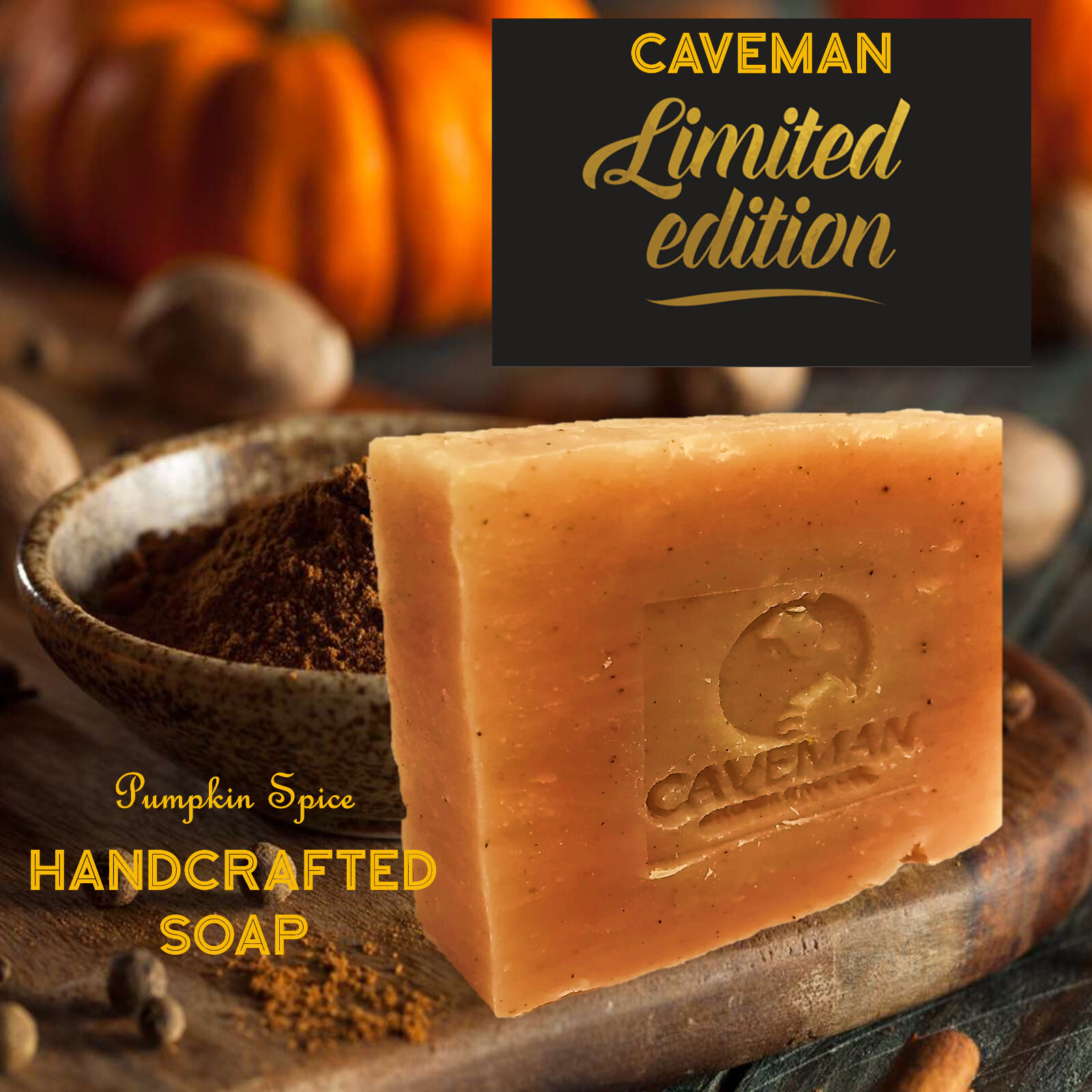 Caveman Original Handcrafted Beard and Body Soap PUMPKIN SPICE Limited Edition
