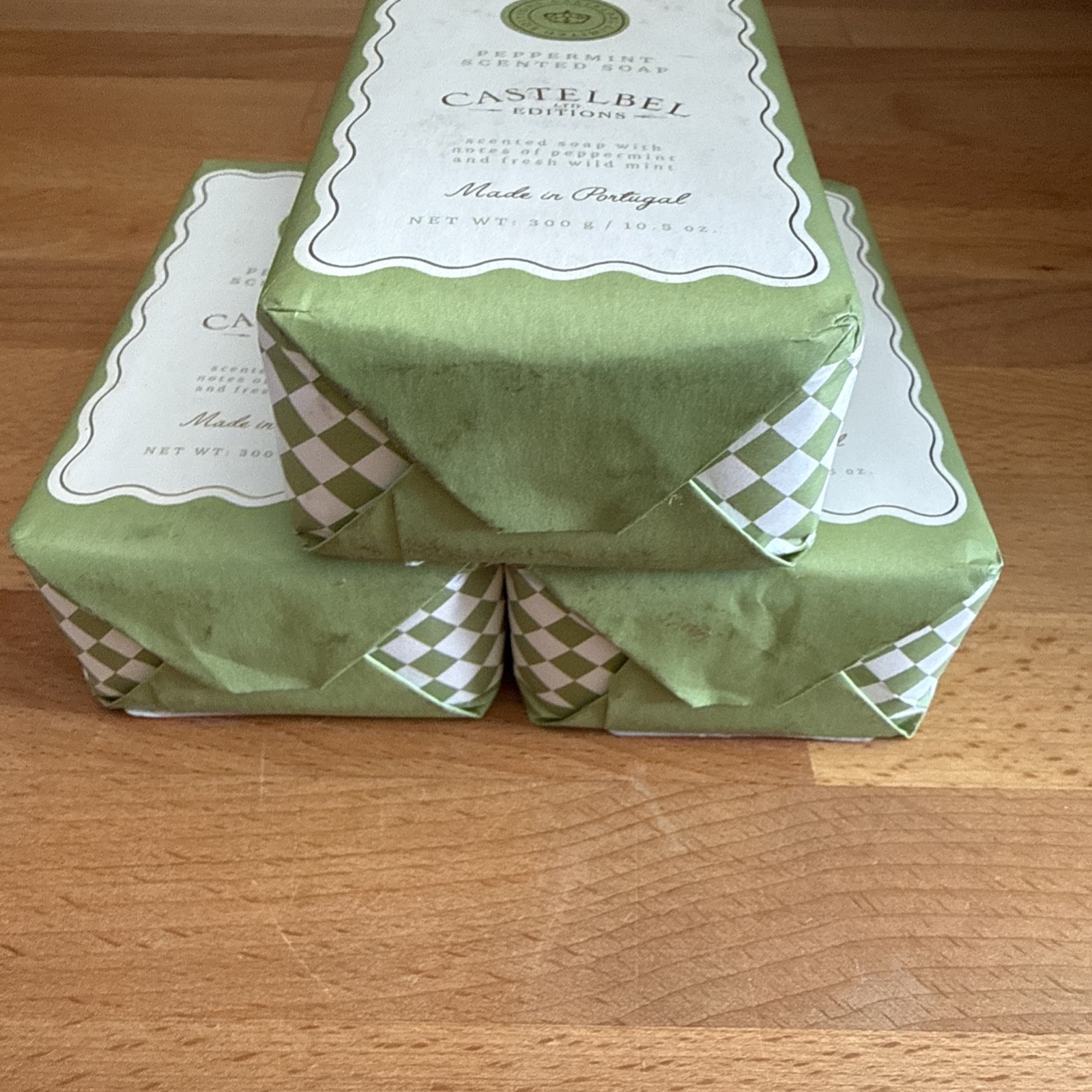 3X-Castelbel Peppermint Soap 10.5 oz Luxury Bar Soap Fresh Mint Portugal