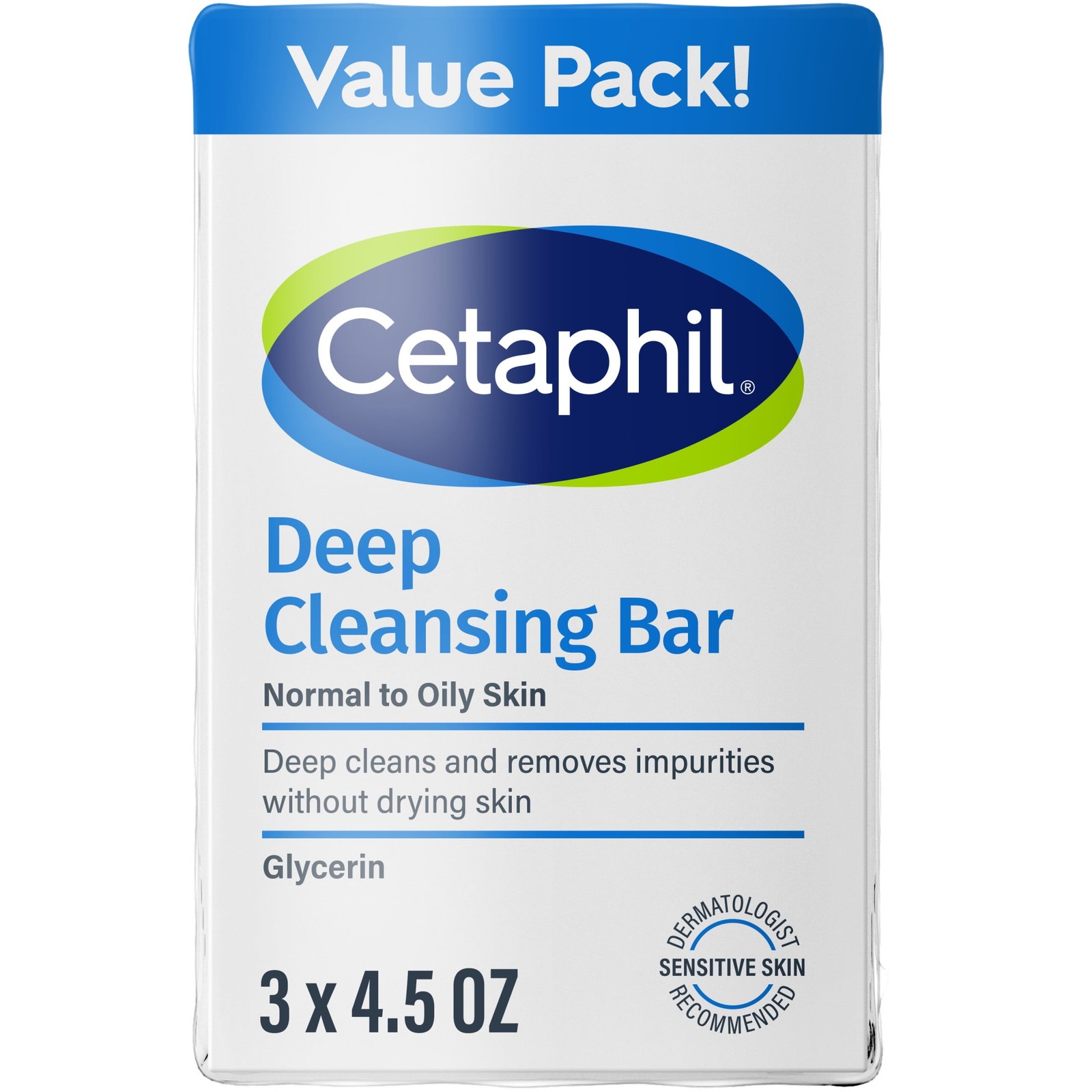 BUY 2 GET 1 FREE (Add 3) Cetaphil Deep/Gentle Cleansing Soap Bar, Value Pack (3)