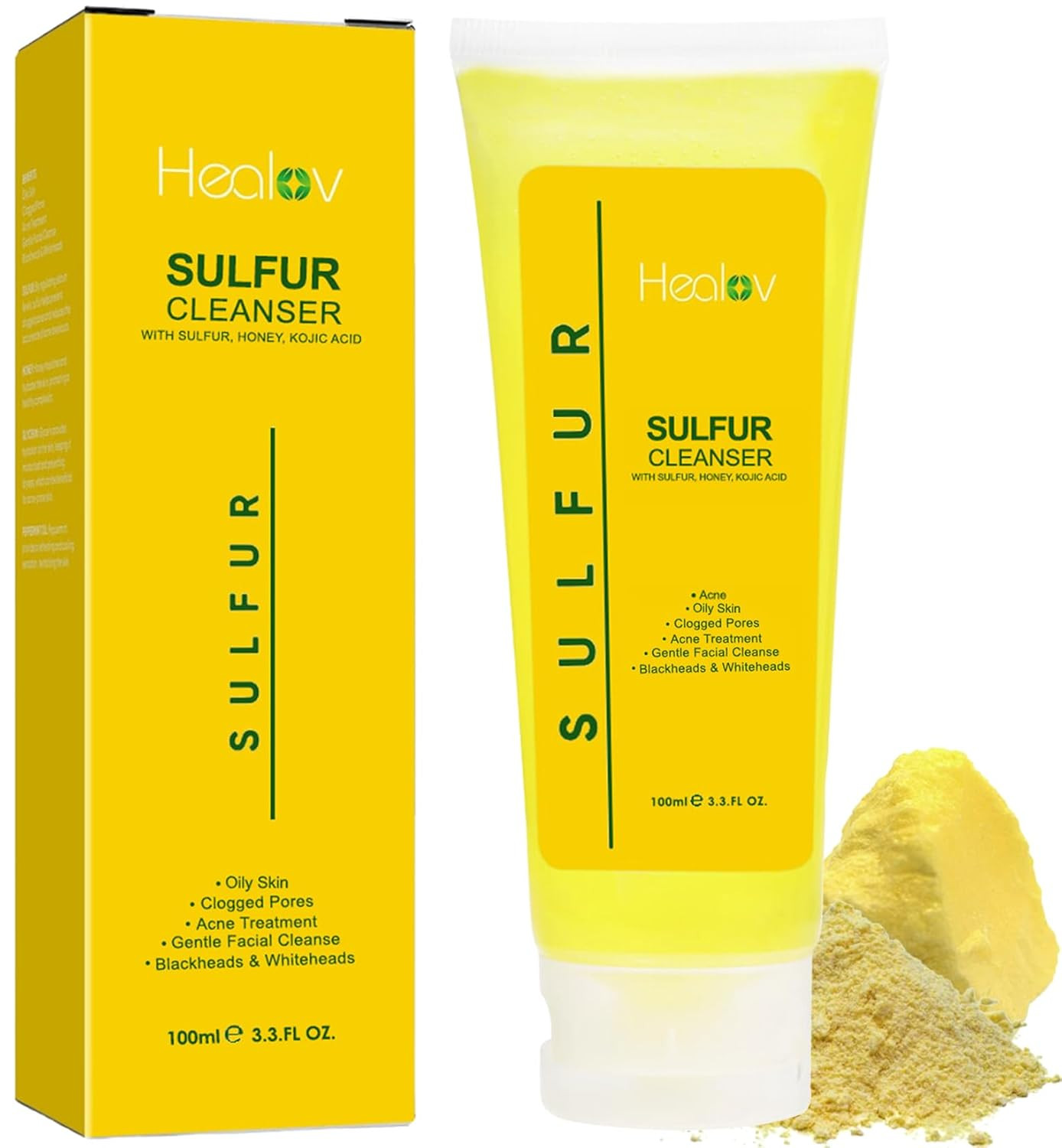 Sulfur Soap – Sulfur Face & Body Wash for Acne – Sulphur Exfoliating Facial Clea