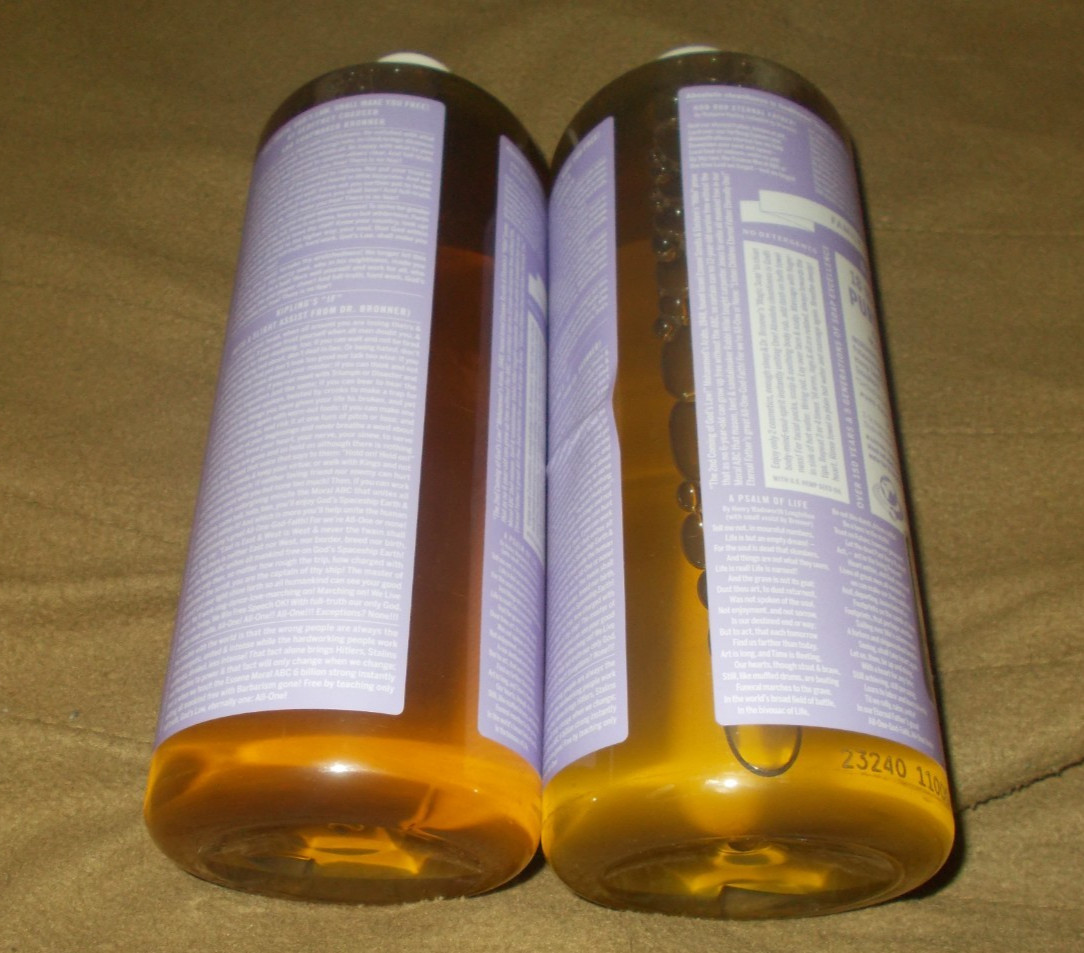 Dr. Bronner’s 18-in-1 Pure Castile Soap SEALED Lavender Scent 32oz LOT OF 2
