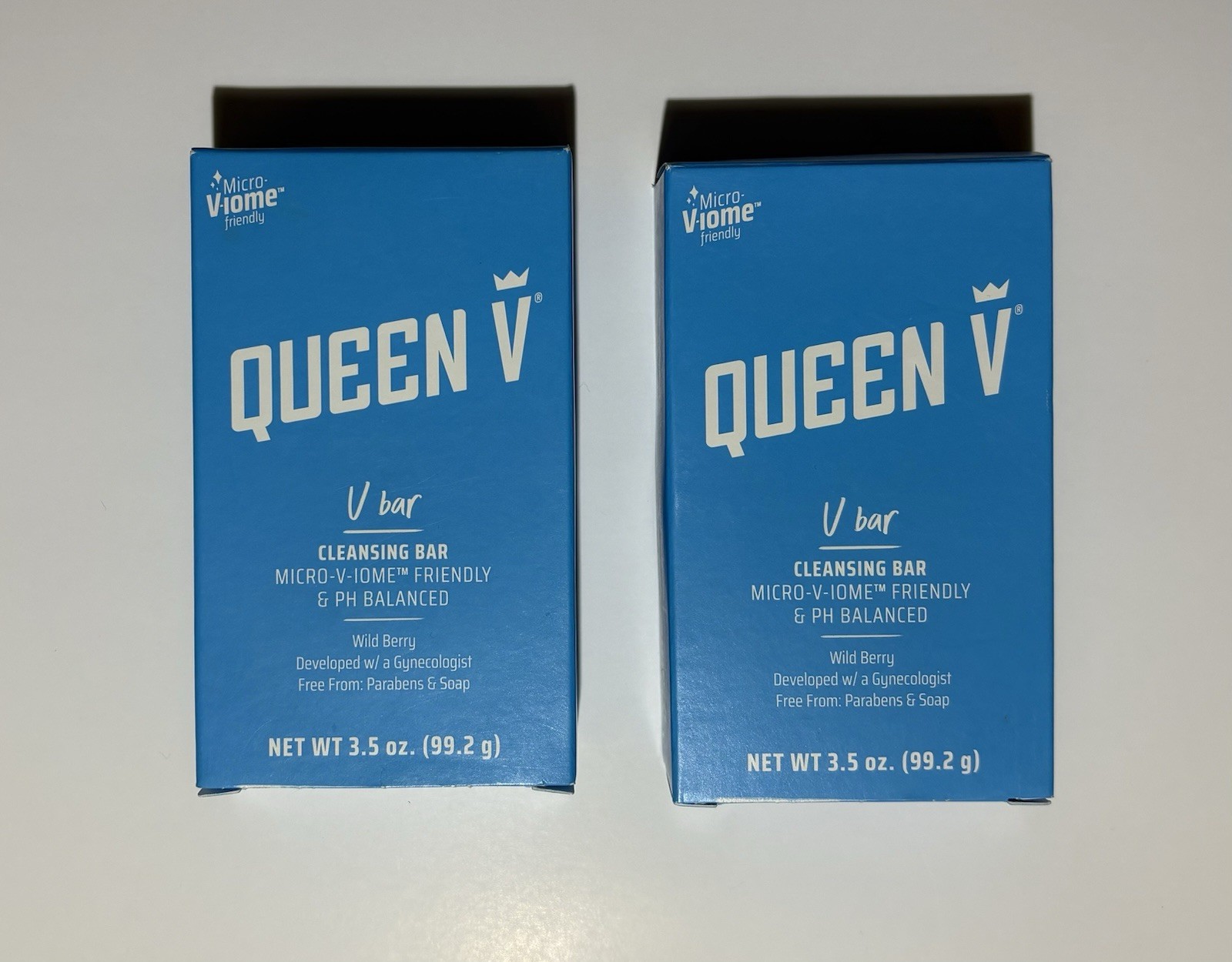 2 Queen V Cleansing Bar, V Bar, Wild Berry Scent, pH Balanced 3.5 Oz Soap Bar