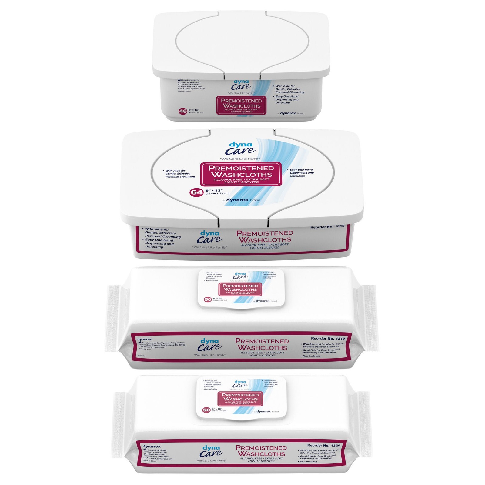 Dynarex Personal Cleansing Wipe 9 x 13″ 1319 1024 Wipes