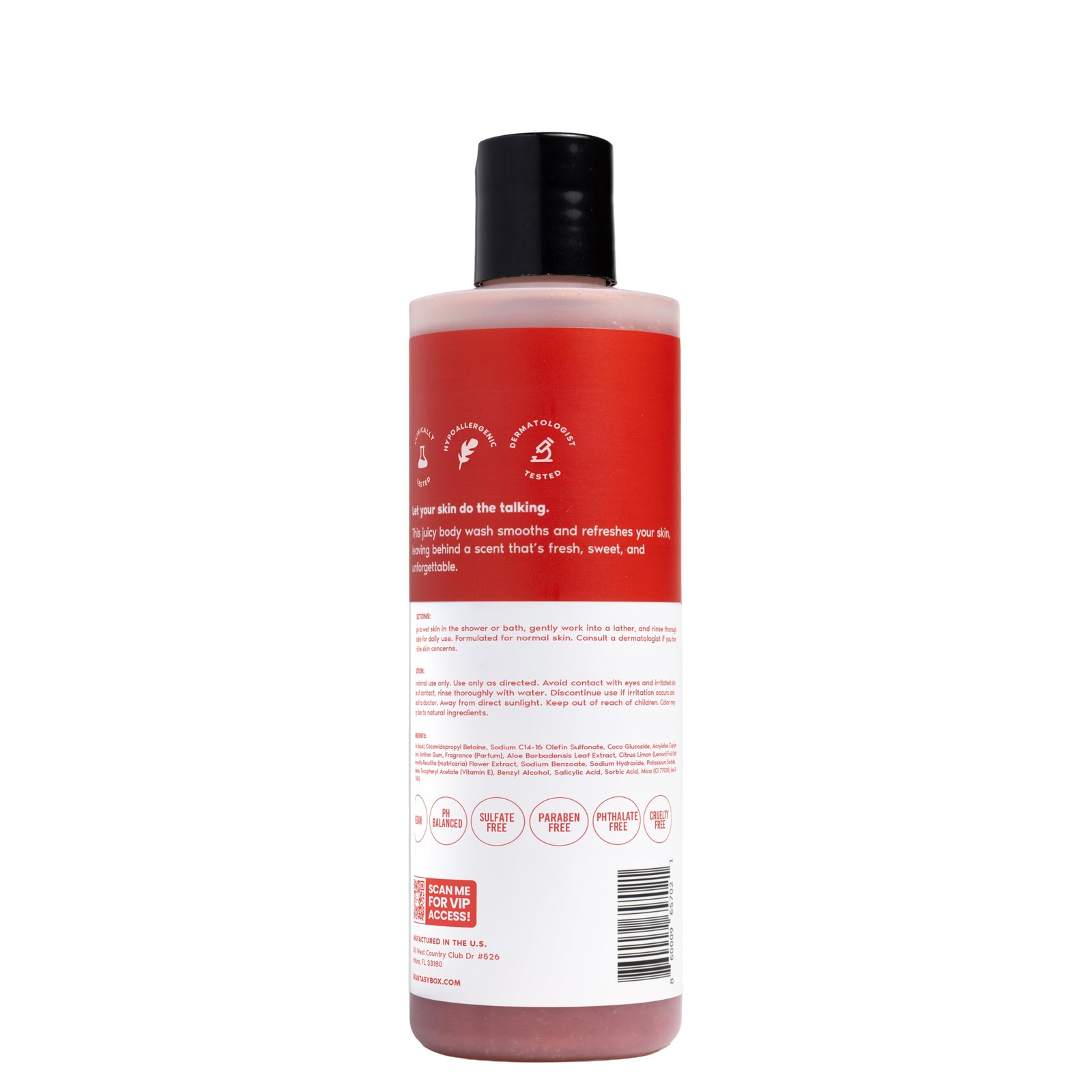 Her Fantasy Box Yummy | Body Wash – Indulgent, 8 Fl Oz (Pack of 1), Red