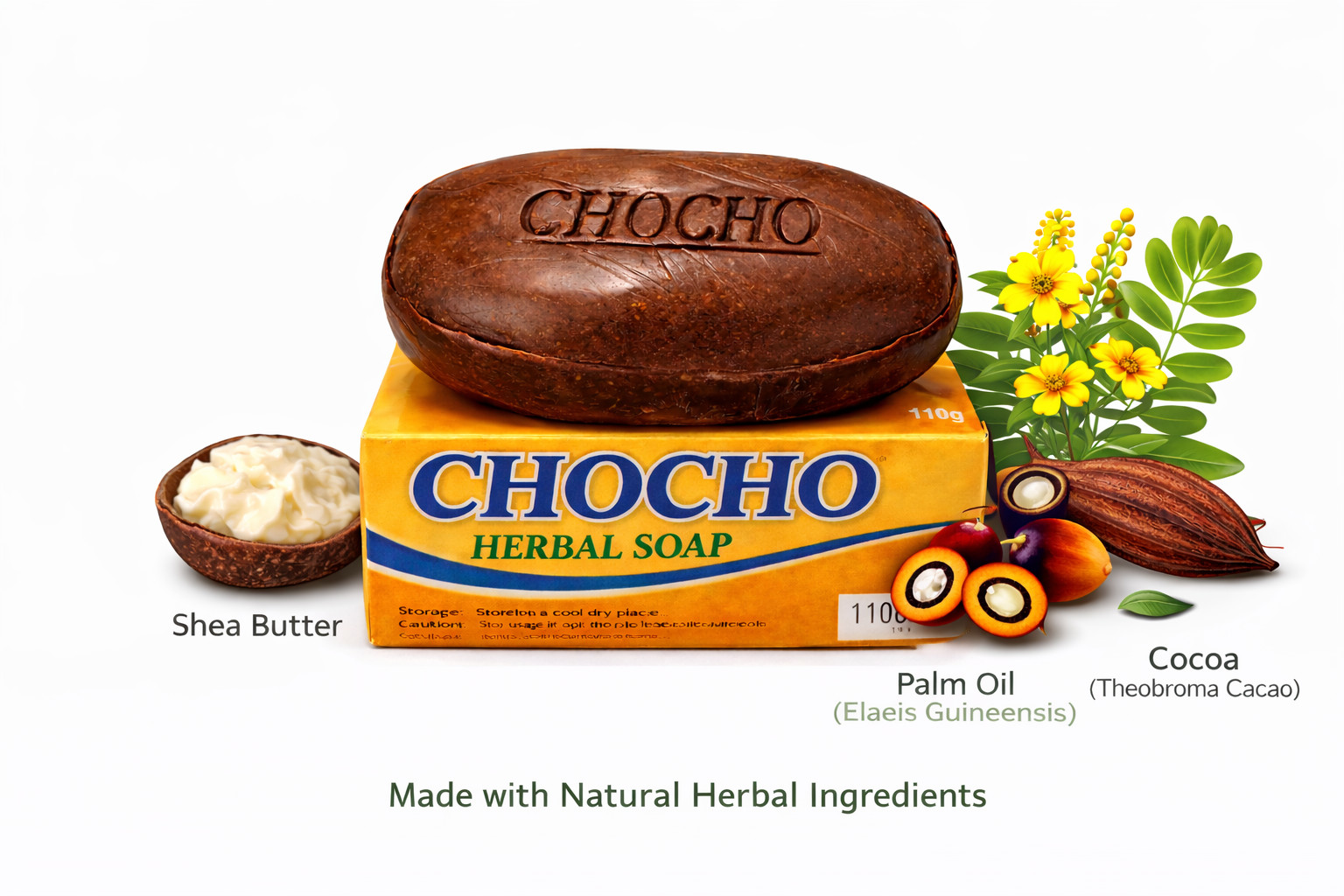 CHOCHO Soap Natural Beauty Soap (2 Pack) From Ghana Handmade Herbal Soap