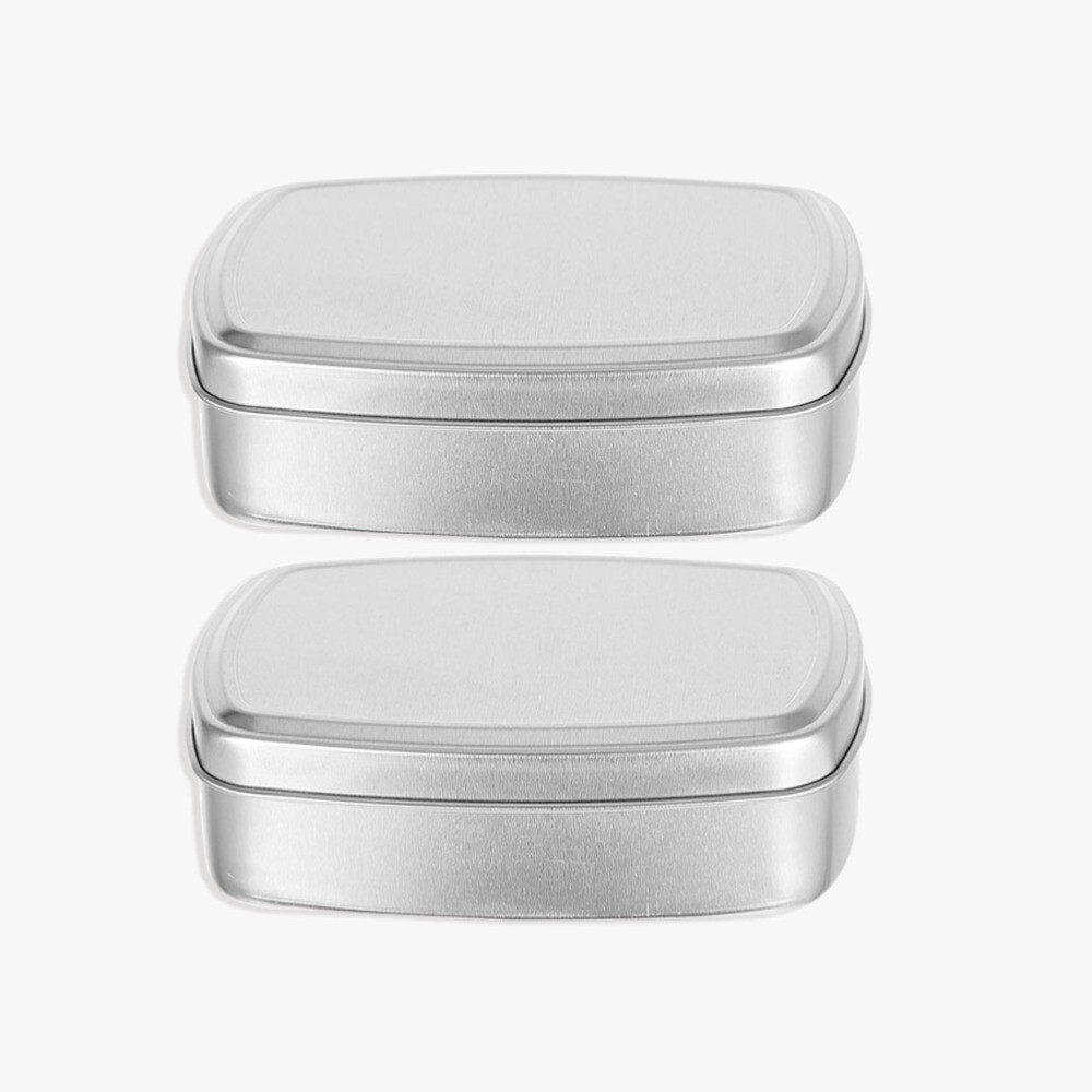 3PCS Travel Soap Container Soap Boxes Tin Cookie Box Rectangular Metal Tin