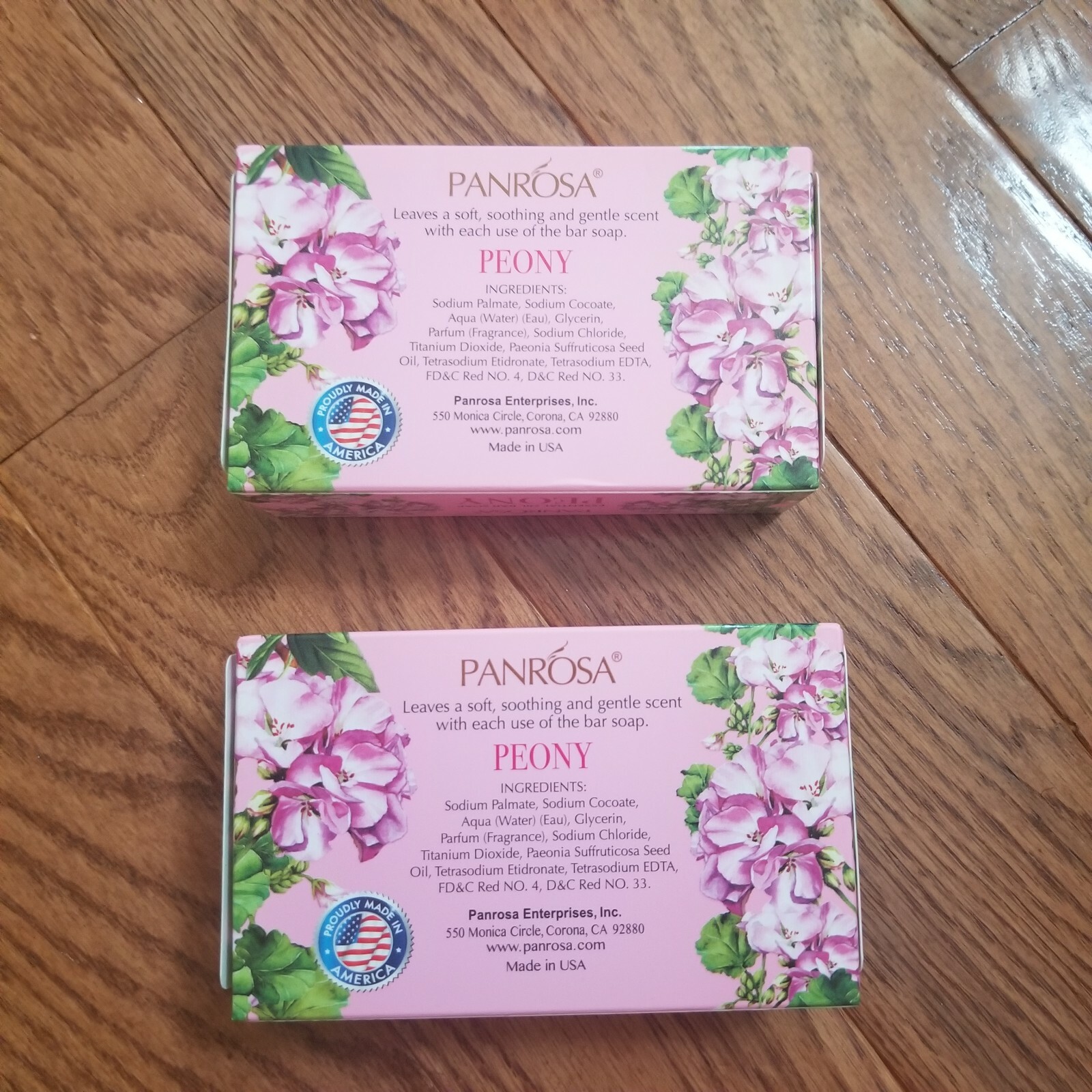Lot of 2 Panrosa Essential Oil Bar Soap 7 oz Peony
