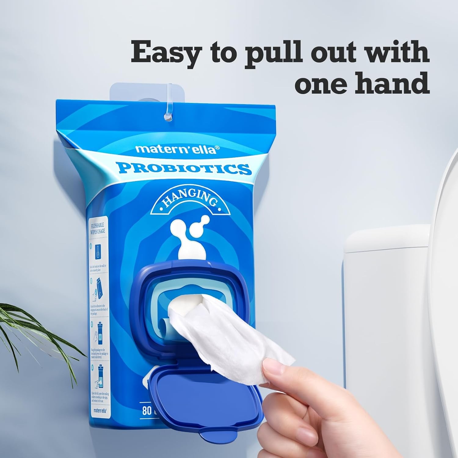 matern’ella Hanging Flushable Wipes Unscented Extra 8Packs 640Counts