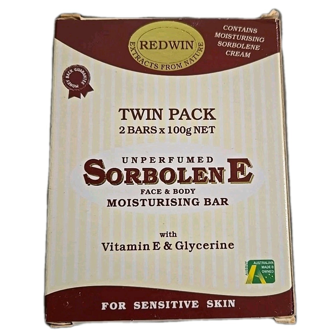 2 Bars Redwin SorbolenE Soap Vitamin E & Glycerine Moisturizing