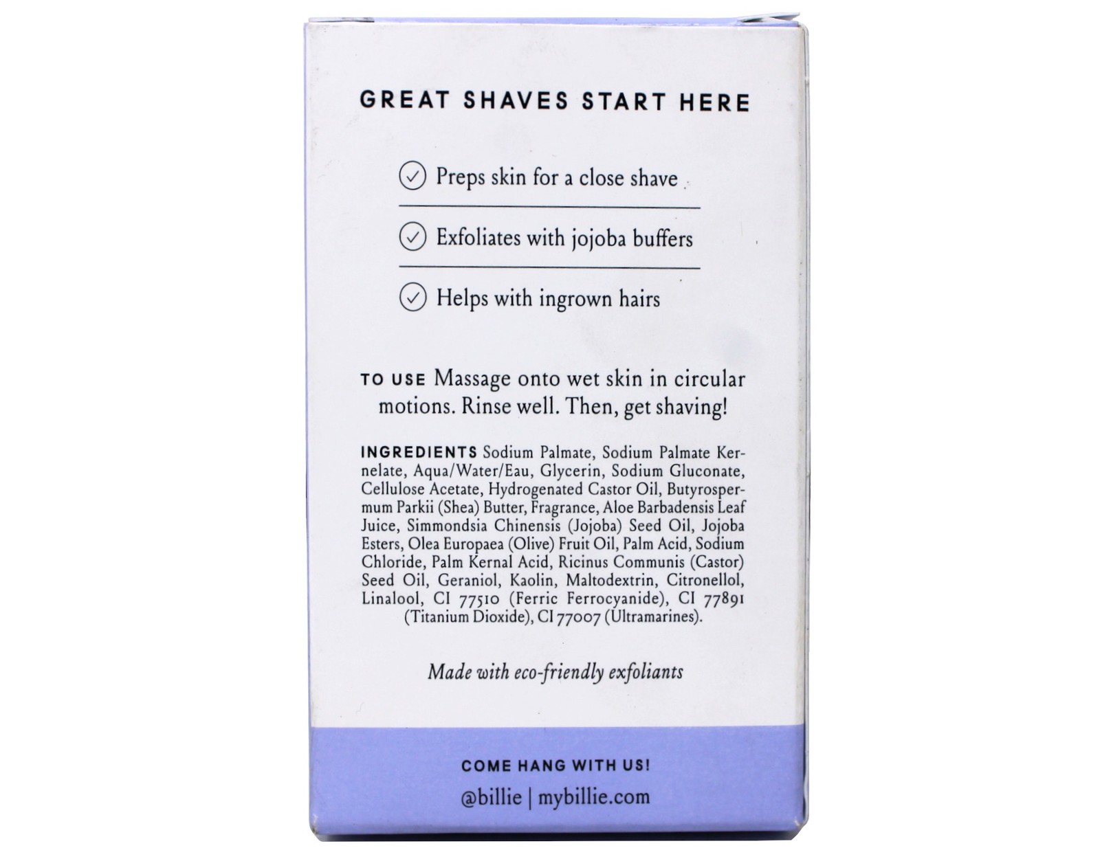 Billie Body Buffer – Pre-shave Exfoliating Bar – 3.5 oz – 2 Pack
