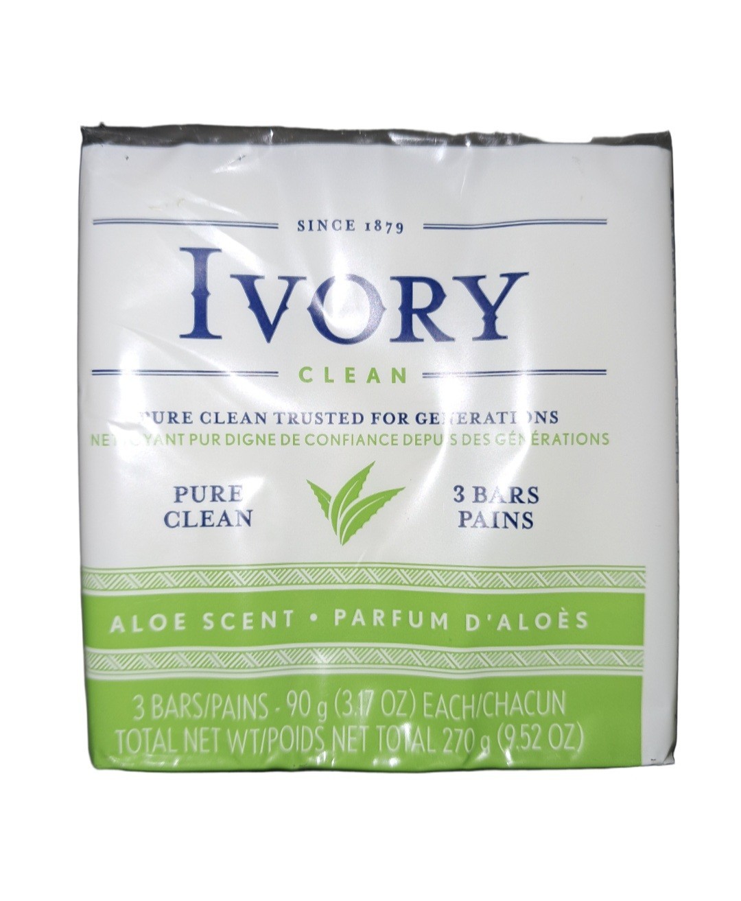 💚 IVORY 💚 (3-BARS) 3.17 Oz 🫧 ●NOTES OF ALOE● 99% Pure Safe Clean & Simple 🫧•