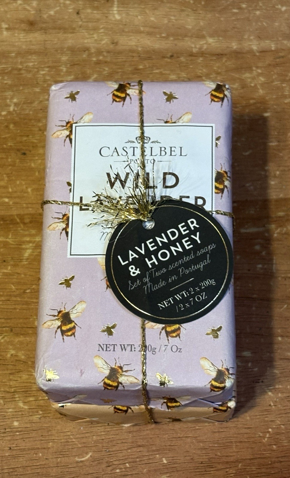Castelbel Bar Soap: 2-Pack (Wild Lavender & Pure Honey) 7oz ea -Made In Portugal