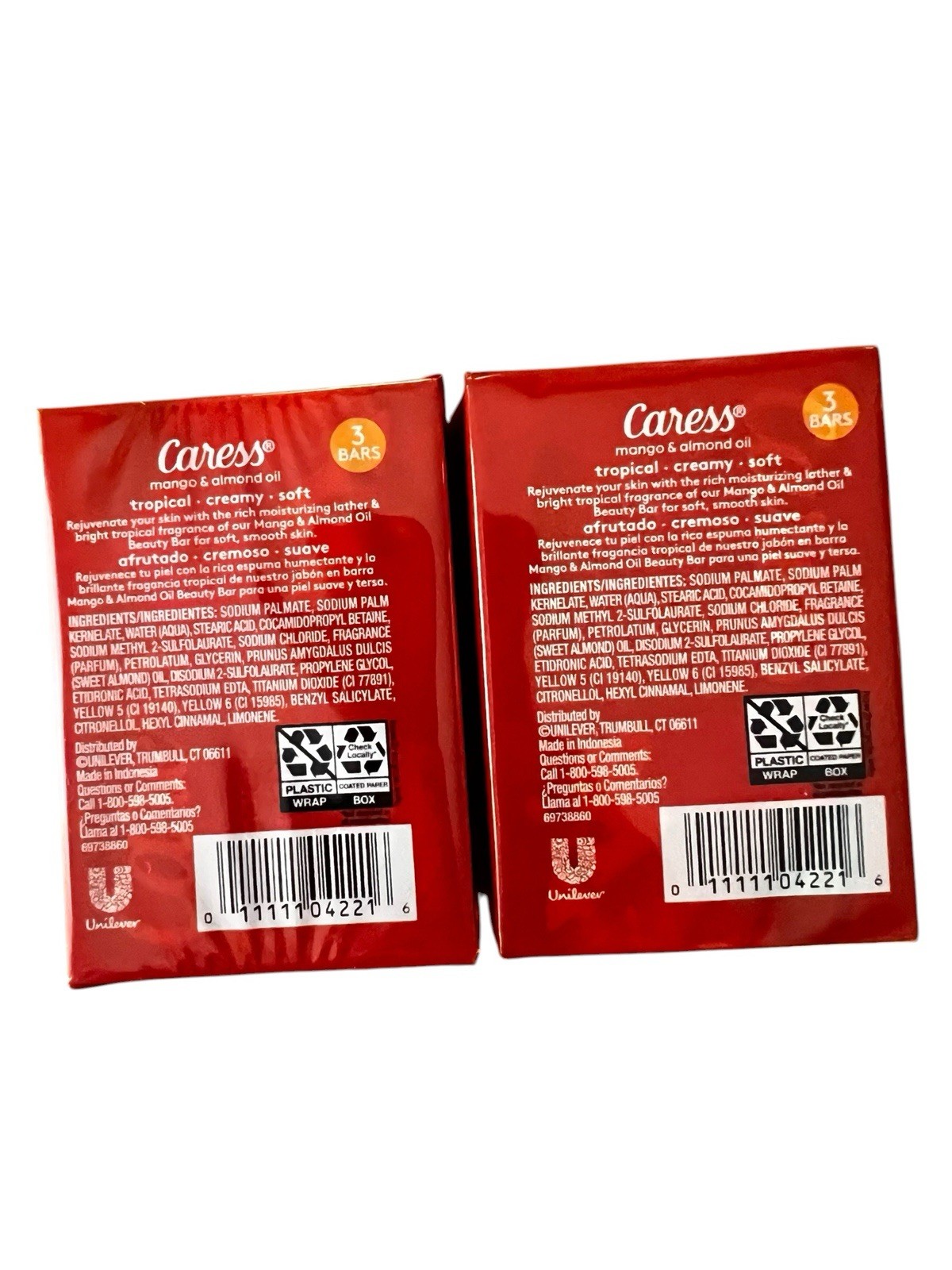(2) 3-pack CARESS MANGO & ALMOND OIL bar soap beauty 6 Bars 3.15 oz each – HTF