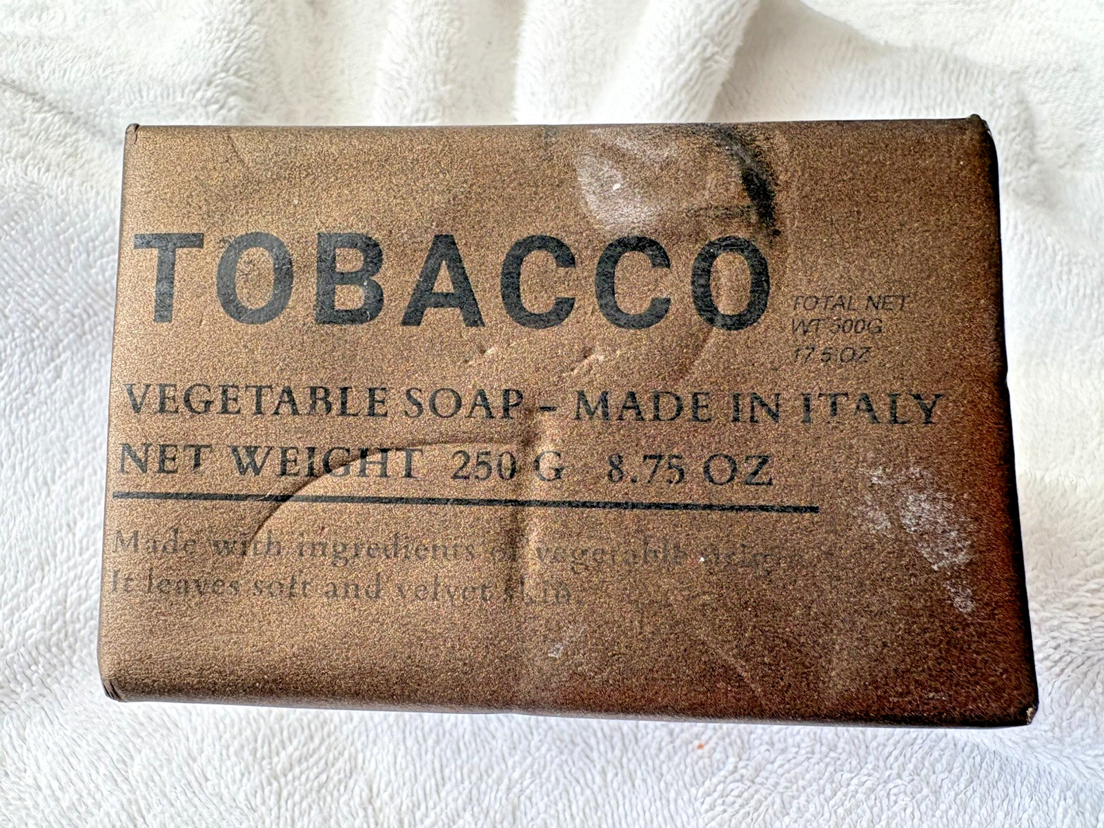 Lot of 2 Alchimia Men’s Vegetable Soap 250g Tobacco Scent Made in Italy