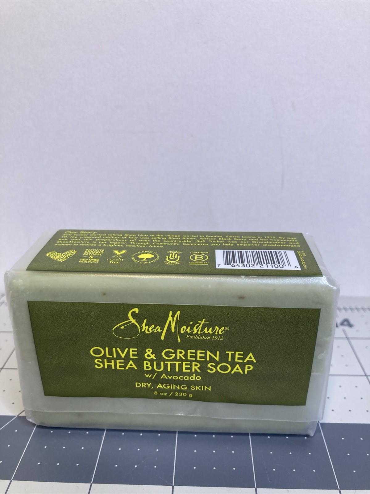 Shea Moisture Olive & Green Tea Shea Butter w Avocado Dry Aging Skin 8 oz