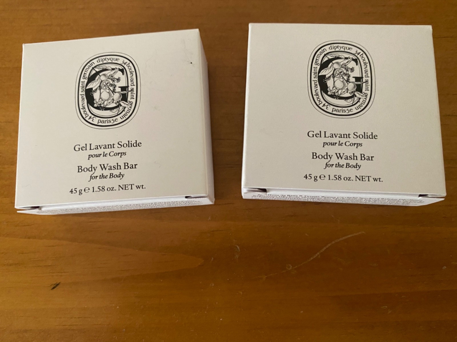 Diptyque Body Wash Bar Soap 45g (1.58oz) Boxed Set of 2 New in box